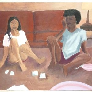 "Sisters" Original acrylic painting by local artist